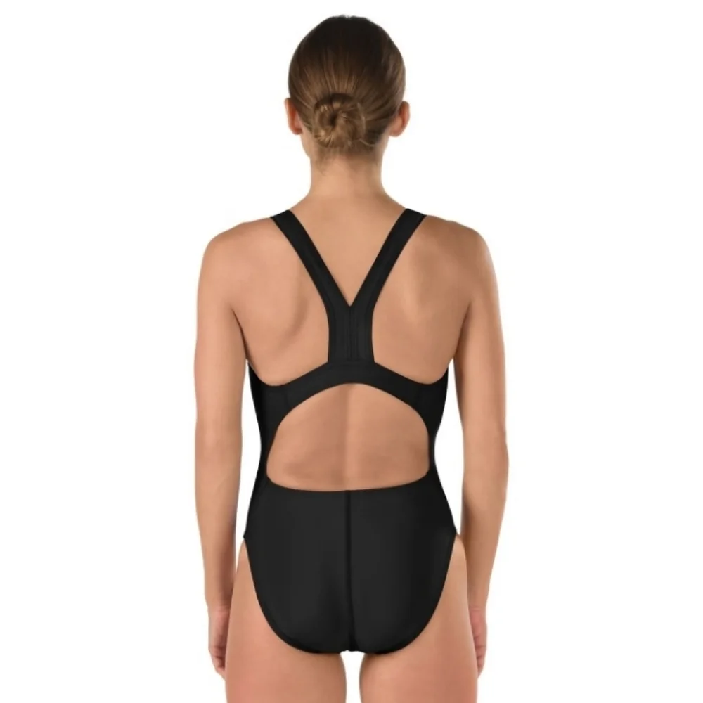 Speedo Women's 8/34 Black Swimsuit One Piece Prolt Super Pro Solid NWT - Picture 4 of 12